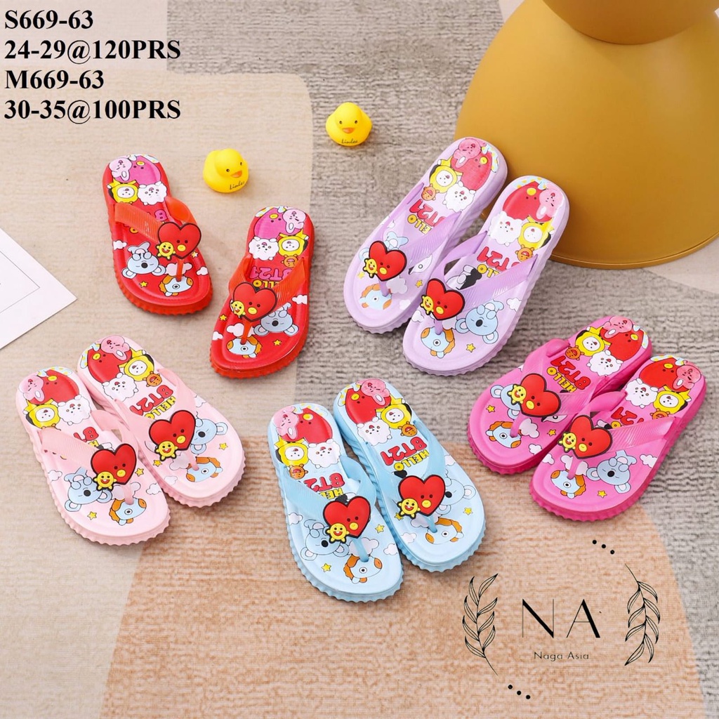 SANDAL JEPIT ANAK JELLY BT21 KARAKTER DARI BTS / BOBA 669-63 UK 24/35