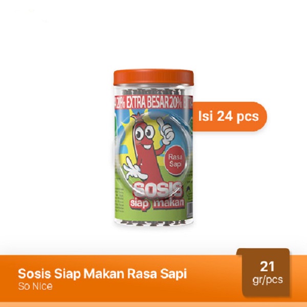 SOSIS RASA SAPI SIAP MAKAN SO NICE TOPLES ISI 25PCS x 21GR HALAL