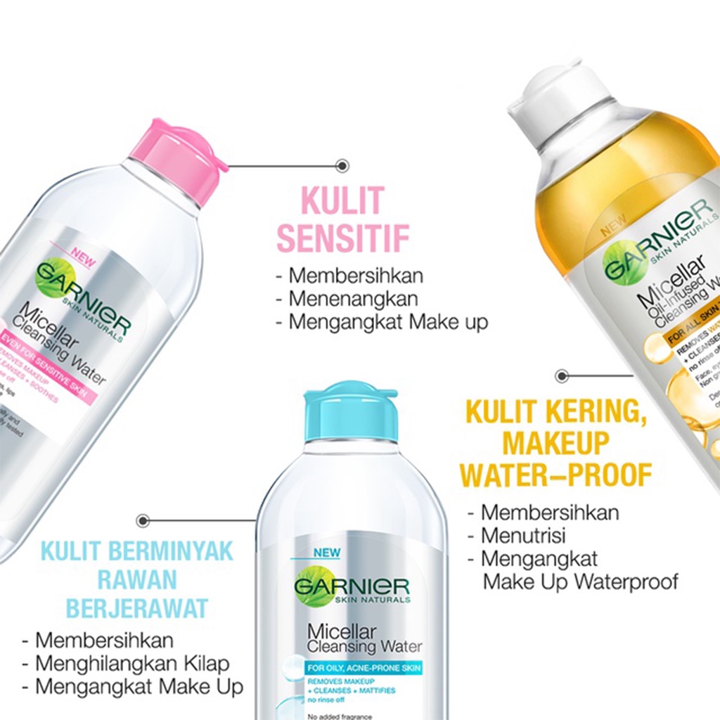 ❤ BELIA ❤ Garnier Micellar Water Pink | Blue | Bi-phase Oil | Vit C | 50 | 125 | 400 ml Skin Care