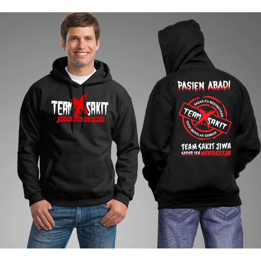 JAKET HOODIE TEAM SAKIT HITAM / SWEATER DISTRO BANDUNG / SWEATERSHIT / HOODIE JAKET PRIA