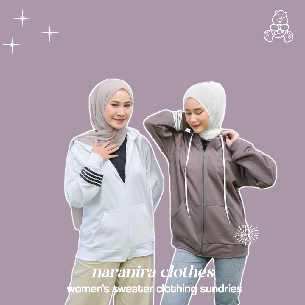 Pakaian Wanita Sweater - Model Zipper Jaket Zopy Sporty