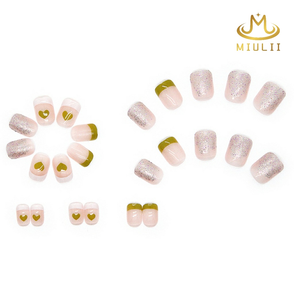 MIULII / KUKU PALSU  A0453  / 24PCS / 3D / NAIL ART / PREMIUM / CUTE / BIRU / FREE LEM JELLY / KUTEK