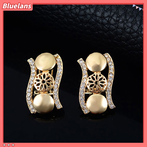 Set Kalung Gelang Cincin Anting Bentuk Bunga Bulat Untuk Pengantin Wanita