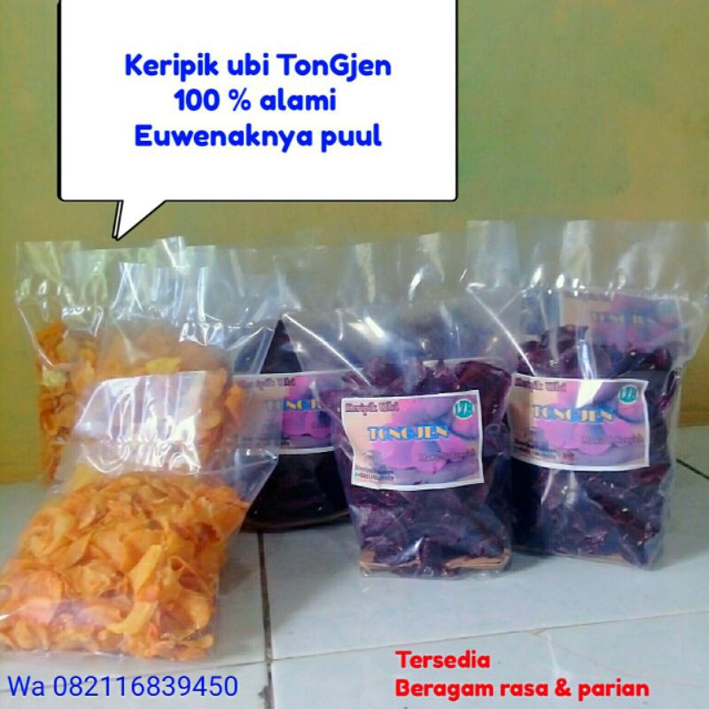 

keripik ubi tonGjen tersedia beragam keripik ubi,singkong,talas,sukun dan lainya