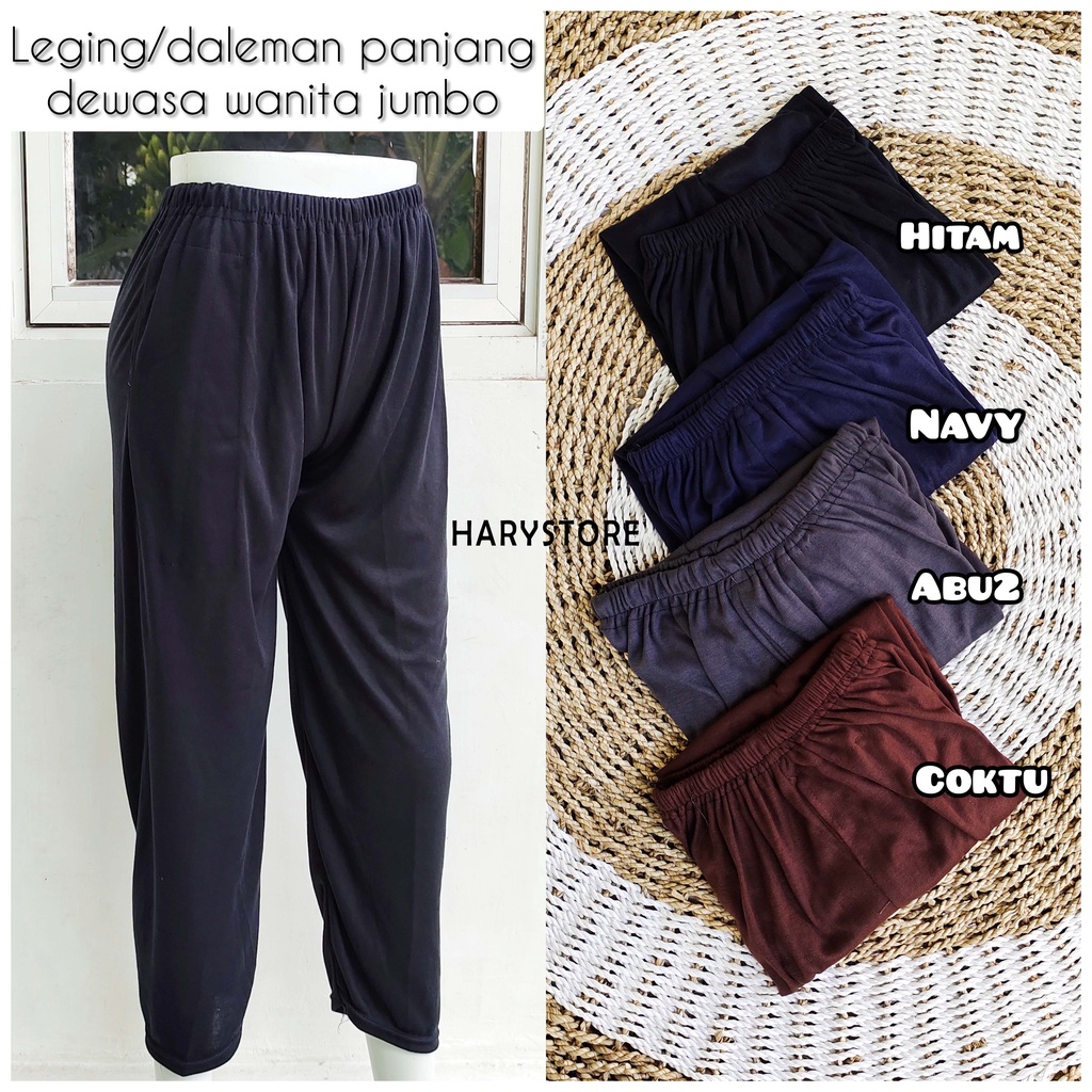 SYD 19- Celana Panjang Polos wanita daleman Legging / dalaman leging ibu XL / 3L Jumbo kolor harian santai murah