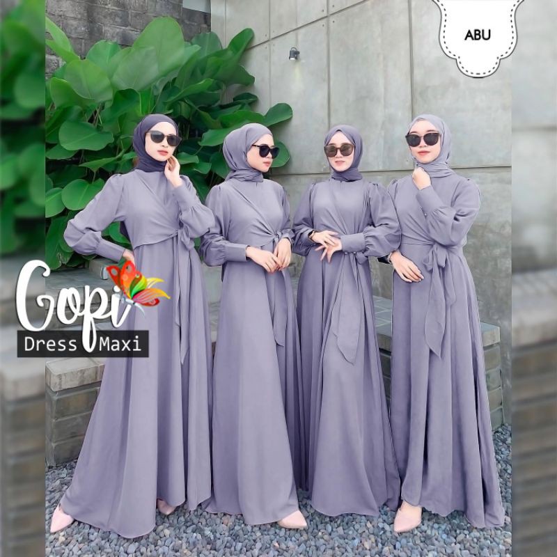 Baju Pesta Kondangan Wanita Muslimah Bridesmaid Trand Fashion Viral Terbaru 2022 Dress Gopi Adem Kek