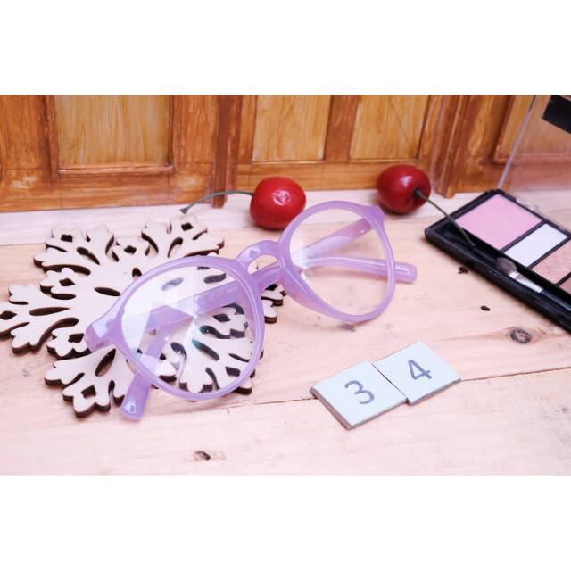 kacamata cewek / wanita oval bening fashion korea