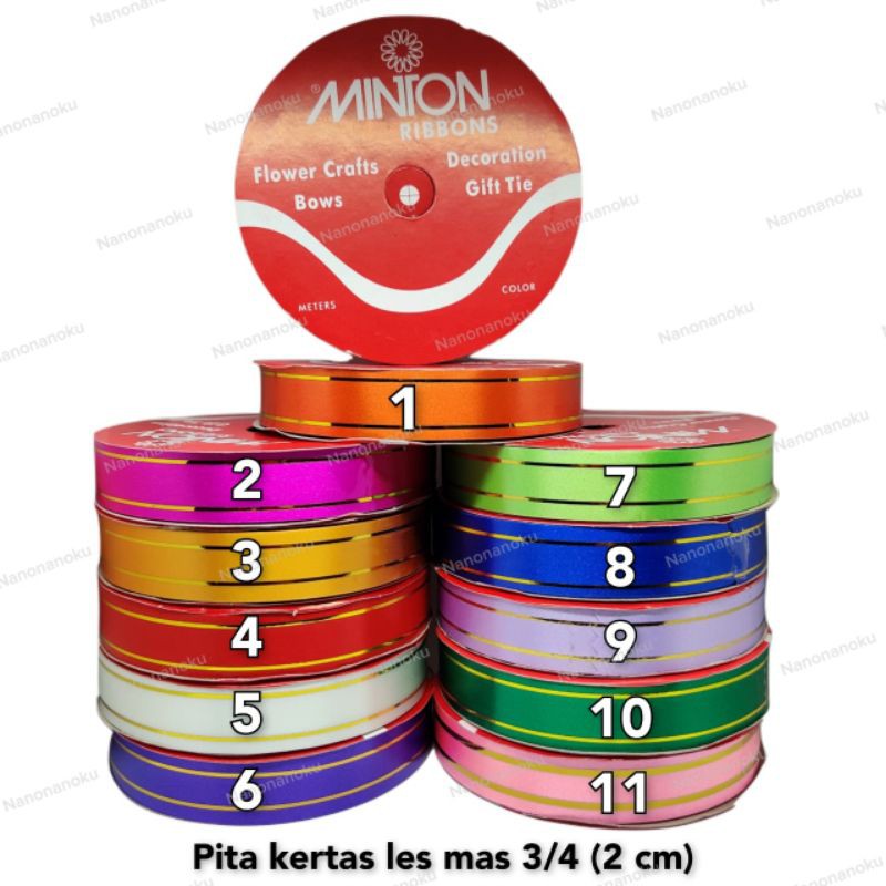 Pita Ribbon Kertas/Kado/Jepang 3/4 inch (2 cm) Minton LES MAS