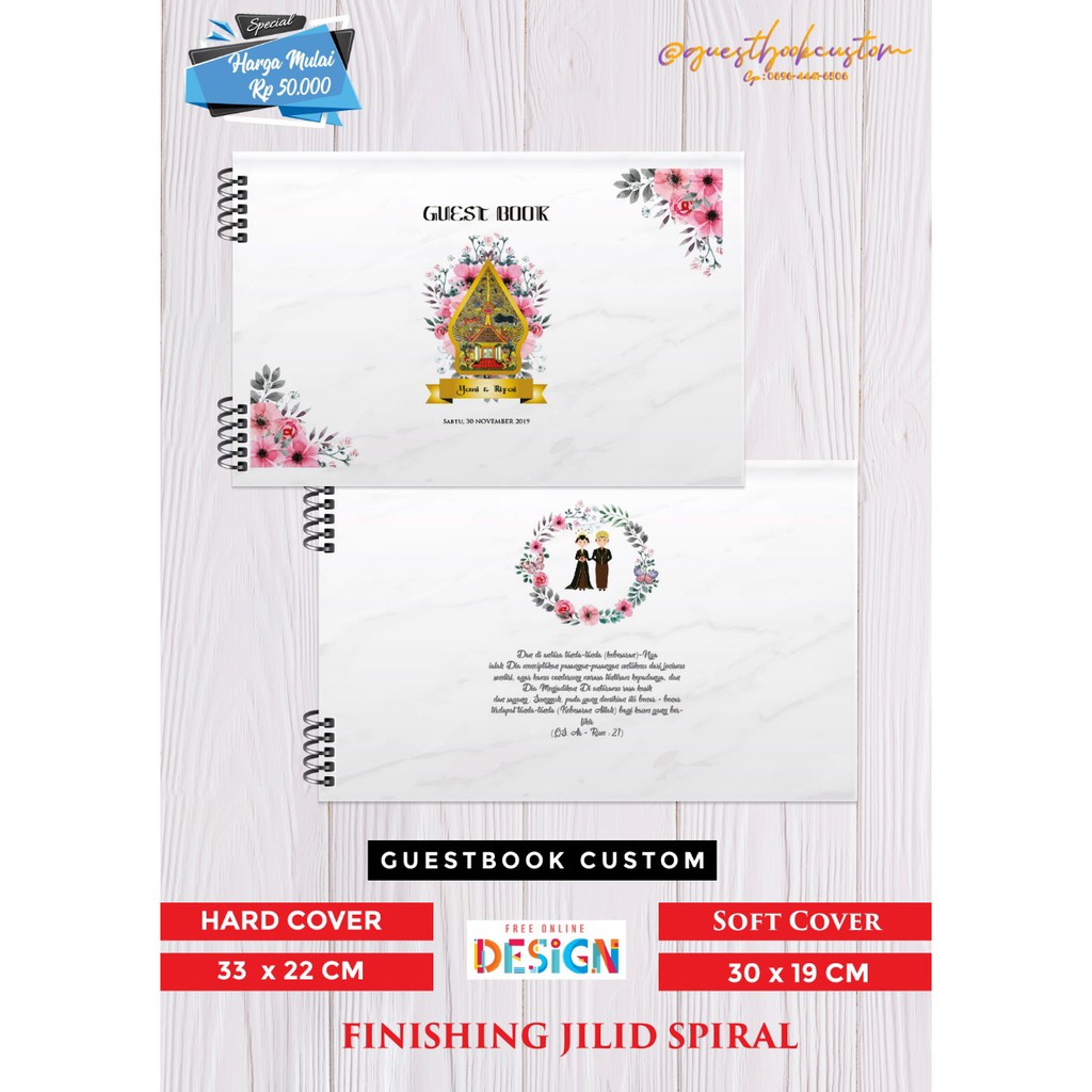 

GUESTBOOK CUSTOM HARD COVER / BUKU TAMU PERNIKAHAN / WEDDING & EVENT / SOUVENIR DEPOK / FREE DESAIN