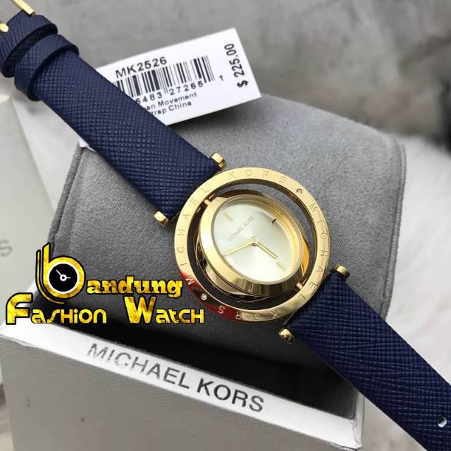 Jam Tangan Cantik Fashion Wanita Michael Kors MK 2526 Blue Gold best Version Clone