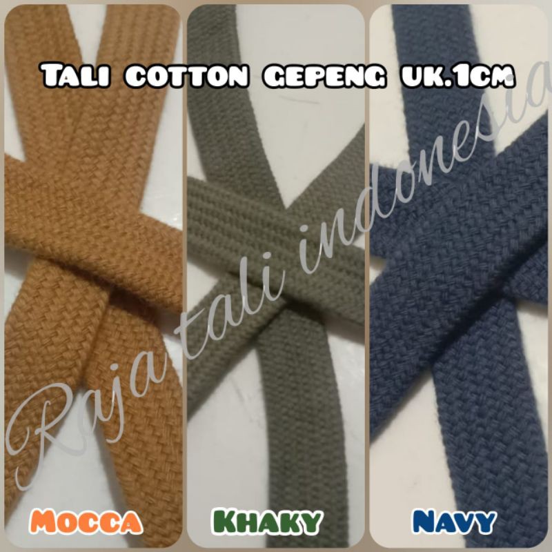Talikur katun gepeng / tali katun gepeng ( harga meteran ) / tali jaket hoodie / Tali Celana / Tali 