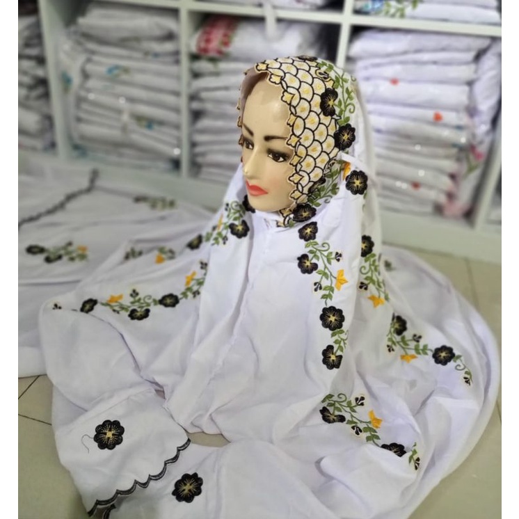 mukena putih non travel mukenah terusan mukena dewasa asli kudus mukena bahan polino super