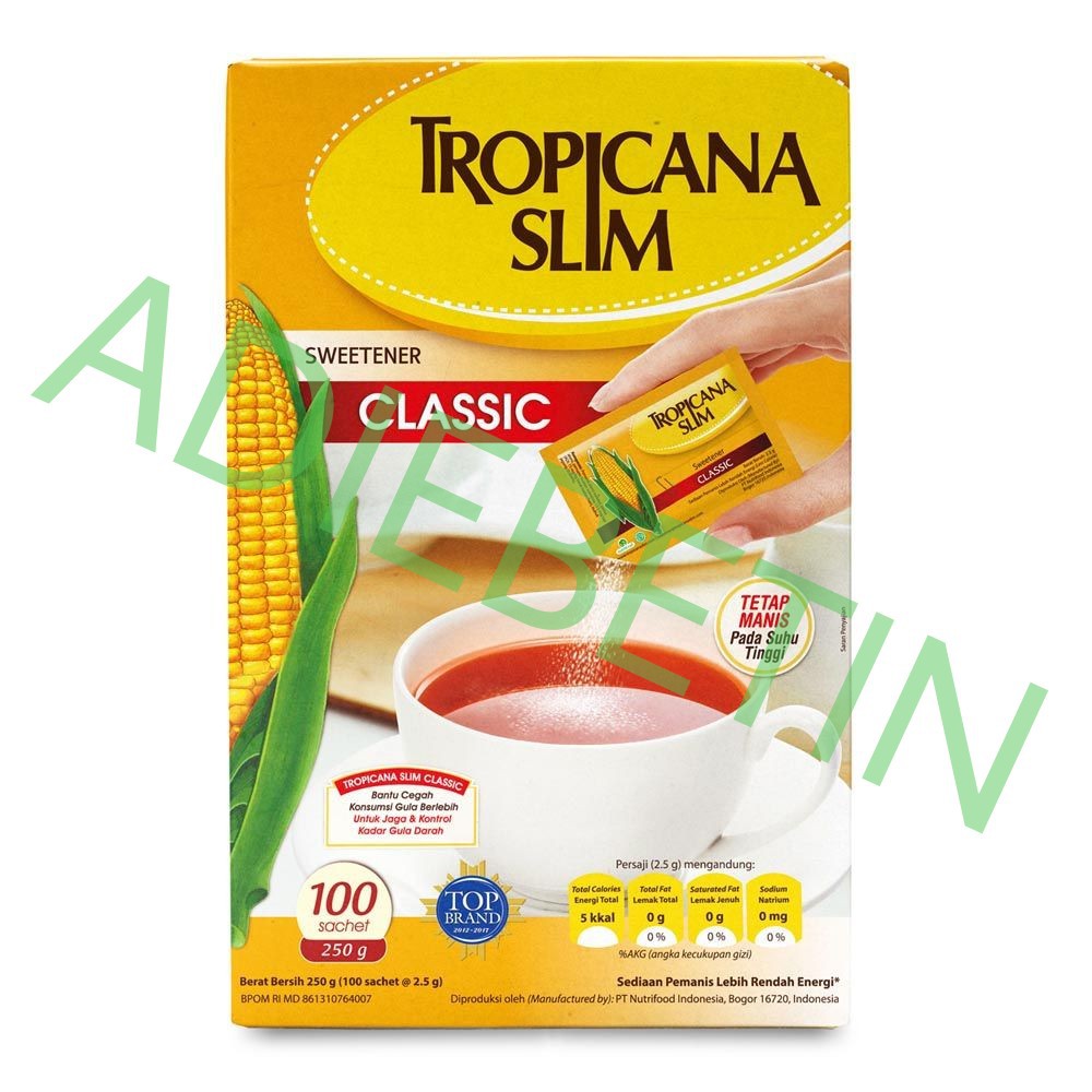 

[ ADIABETINE ] TROPICANA SLIM GULA CLASSIC 100sch (@2,5gr)