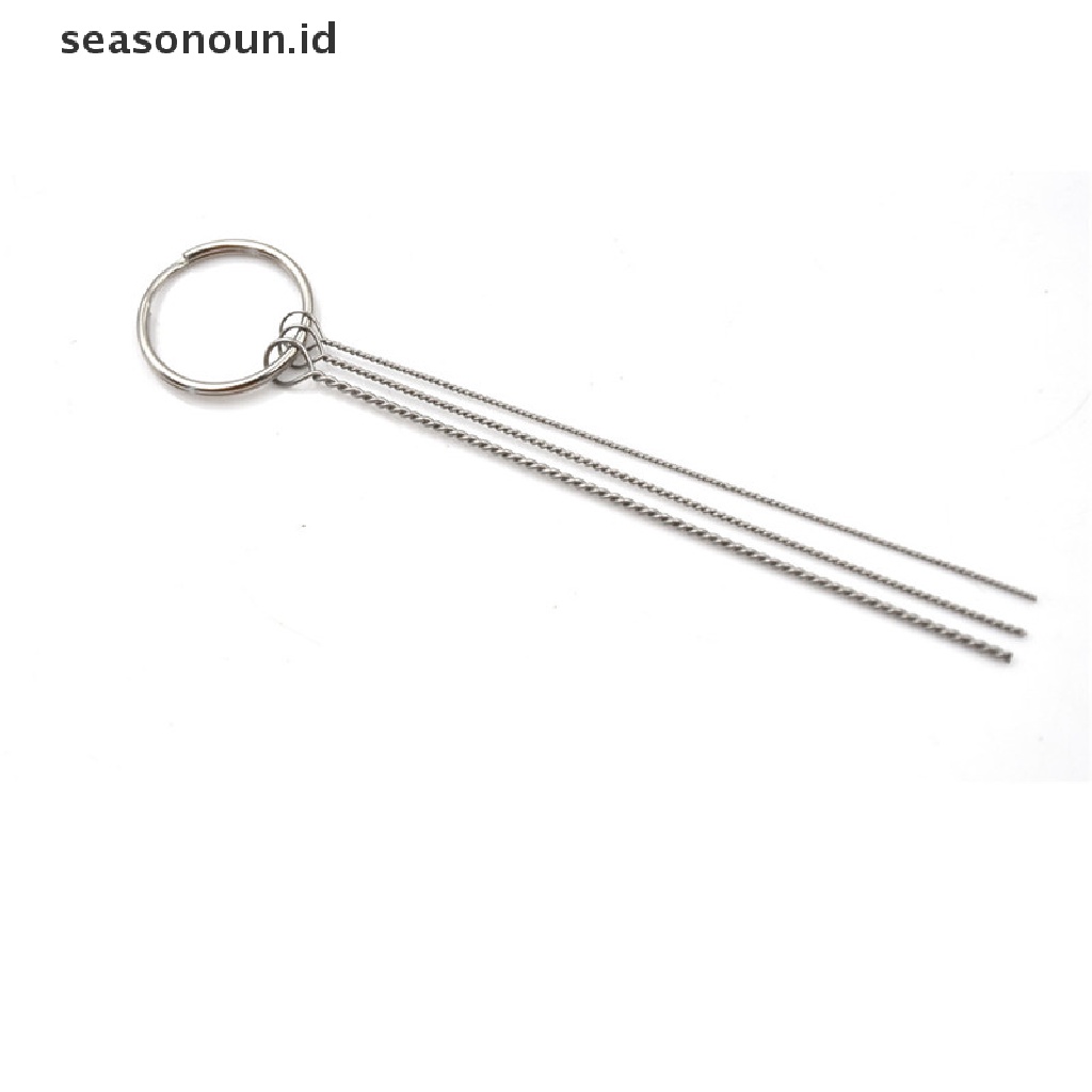 (seasonoun) 11pcs / Set Jarum + Sikat Pembersih Airbrush Bahan Stainless steel