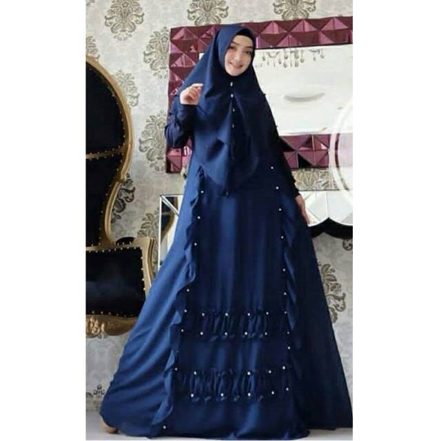 MAHIYA SET GAMIS SYAR'I SUPER JUMBO MUTIARA by RAYHANUN ld 90 sampai ld 130 140 150 160 170 180