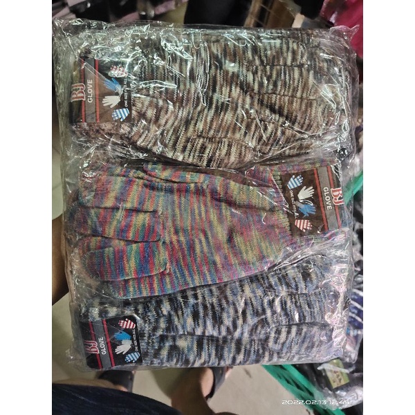 sarung tangan rajut motif rajah terang lusinan isi 12 pcs