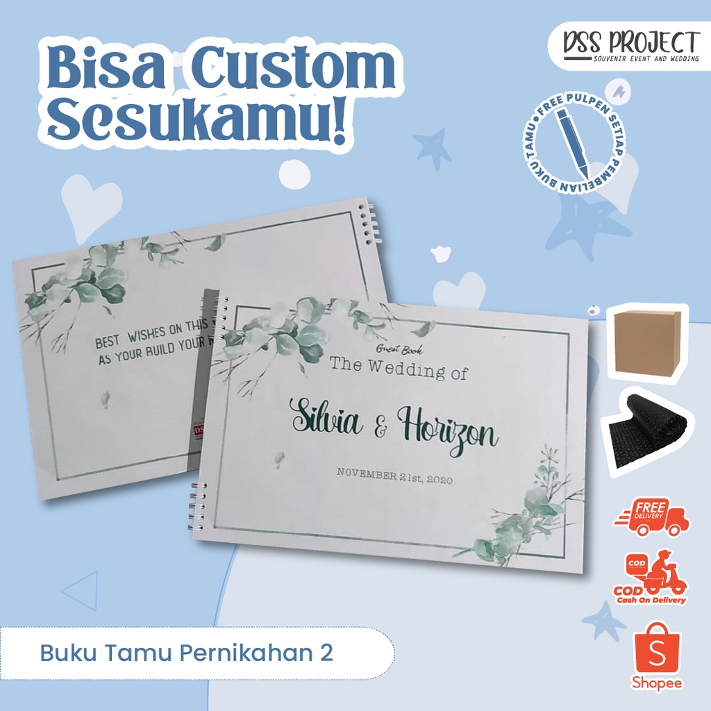 Buku Tamu Undangan Pernikahan Guest Book Wedding Custom Desain Full Color Tebal (2) By DSS Project