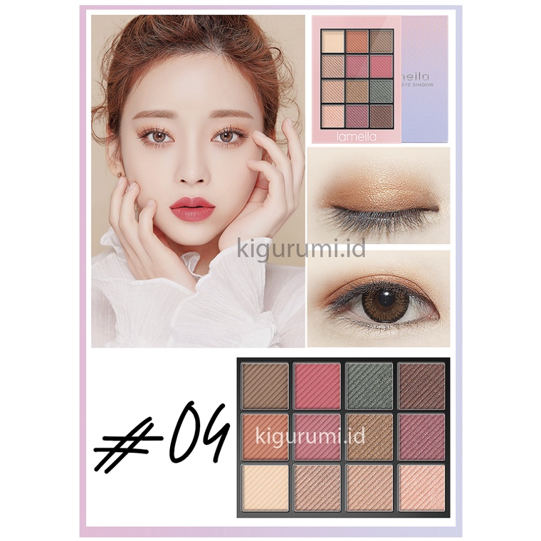 LAMEILA 12 Colors Eyeshadow Glitter Matte Palette Color Shimmer Eye Shadow LA124