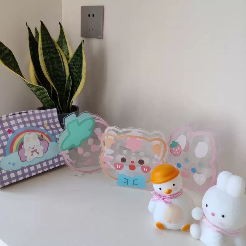 cute stationary organizer tempat penyimpanan pena kuas serbaguna bahan acrylic