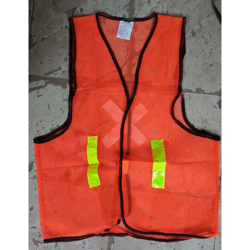 Rompi Pengaman KTP Jaring Orange IIX - Safety Vest Rompi Jaring Rompi Proyek Rompi Parkir Rompi Jala