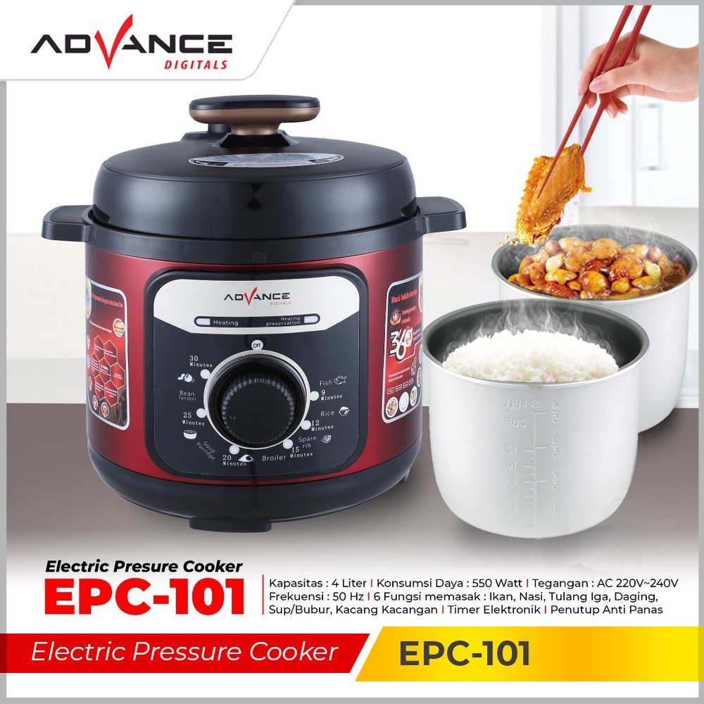 READY STOCK ADVANCE Pressure Cooker 4L Smart Magic Com EPC101/201 Bisa Masak Nasi Garansi Resmi 1 tahun