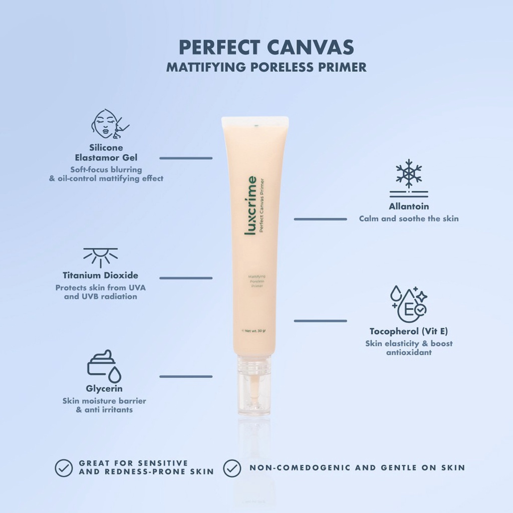 Luxcrime Perfect Canvas Mattifying Poreless | Hydro Blur Finish Primer