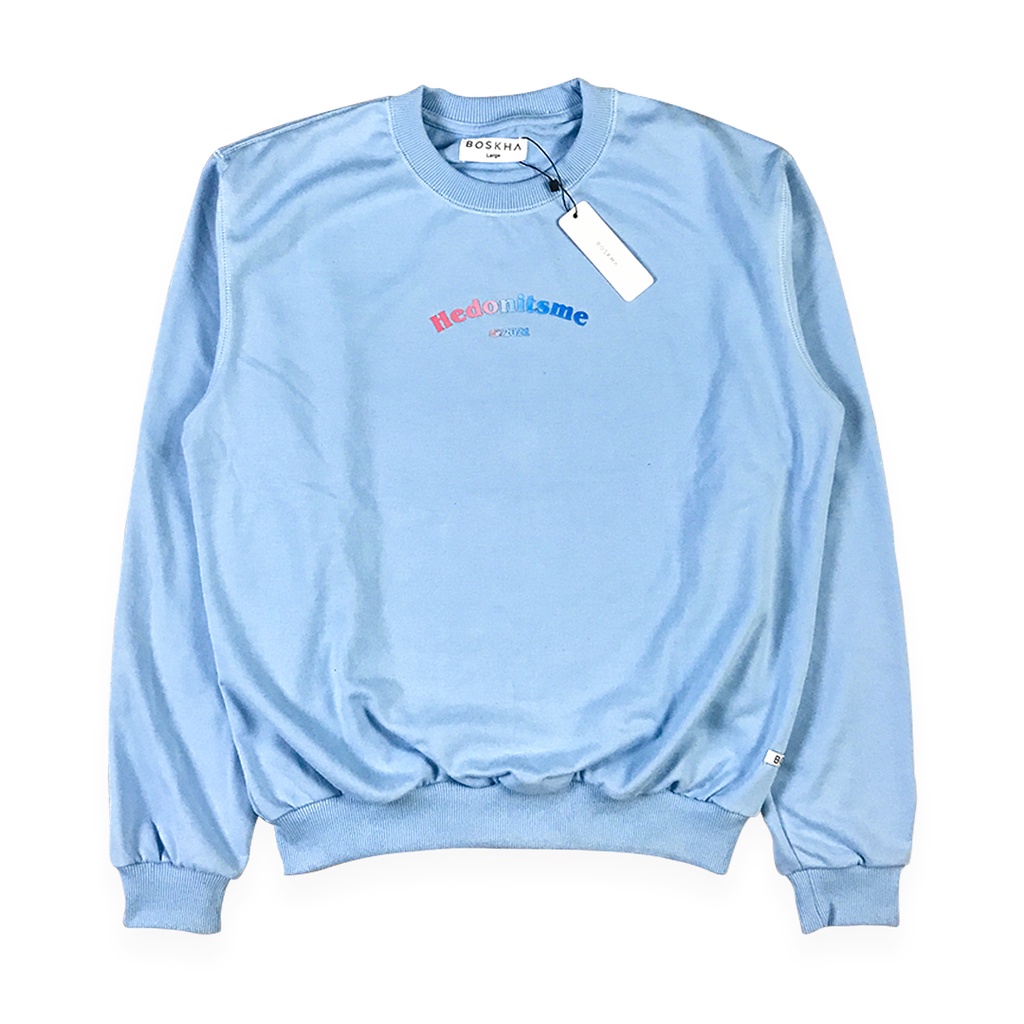 Boskha Crewneck Blue France - Sweater Pria | Unisex | Baby Terry