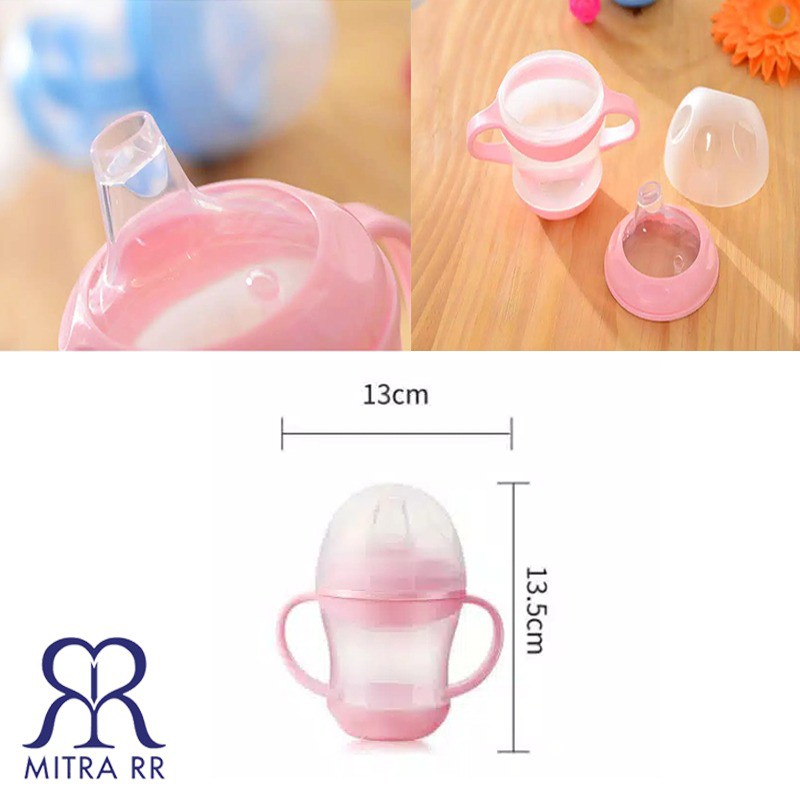 Botol Minum Bayi Spout Sillicone Gelas Anak Balita Dengan Pegangan 160ML