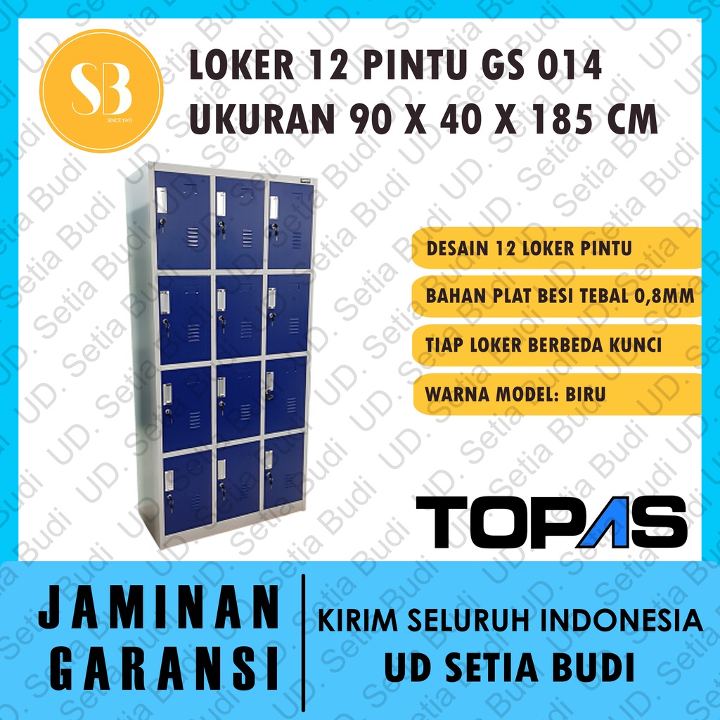 Lemari Loker 12 Pintu Besi TOPAS GS 014