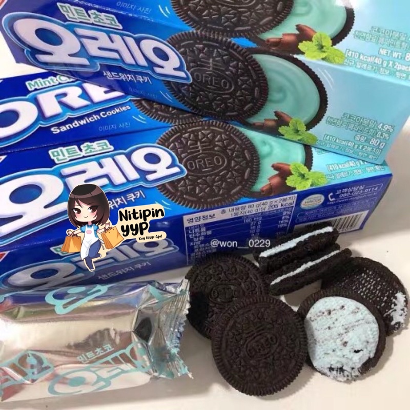 [LIMITED SPRING] Korean OREO Sandwich Cookies PINK GREENTEA SAKURA MATCHA / CHOCO MINT — Oreo Korea Best Seller!