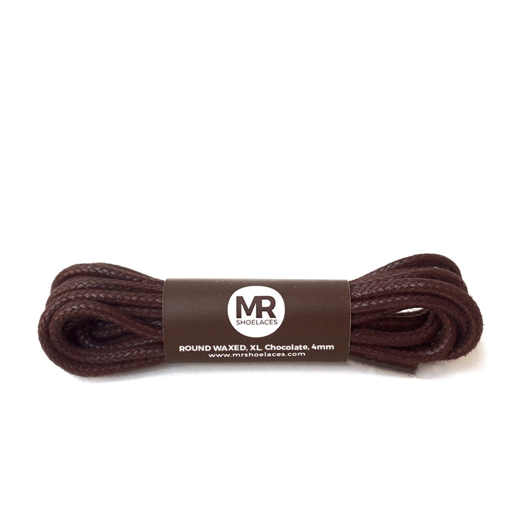 MR Shoelaces RB402 Chocolate (Coklat) Tali Sepatu Lilin Katun Bulat Round 4mm 70cm 80cm 90cm 100cm 120cm 150cm 180cm 200cm untuk Boots - Premium Shoelace