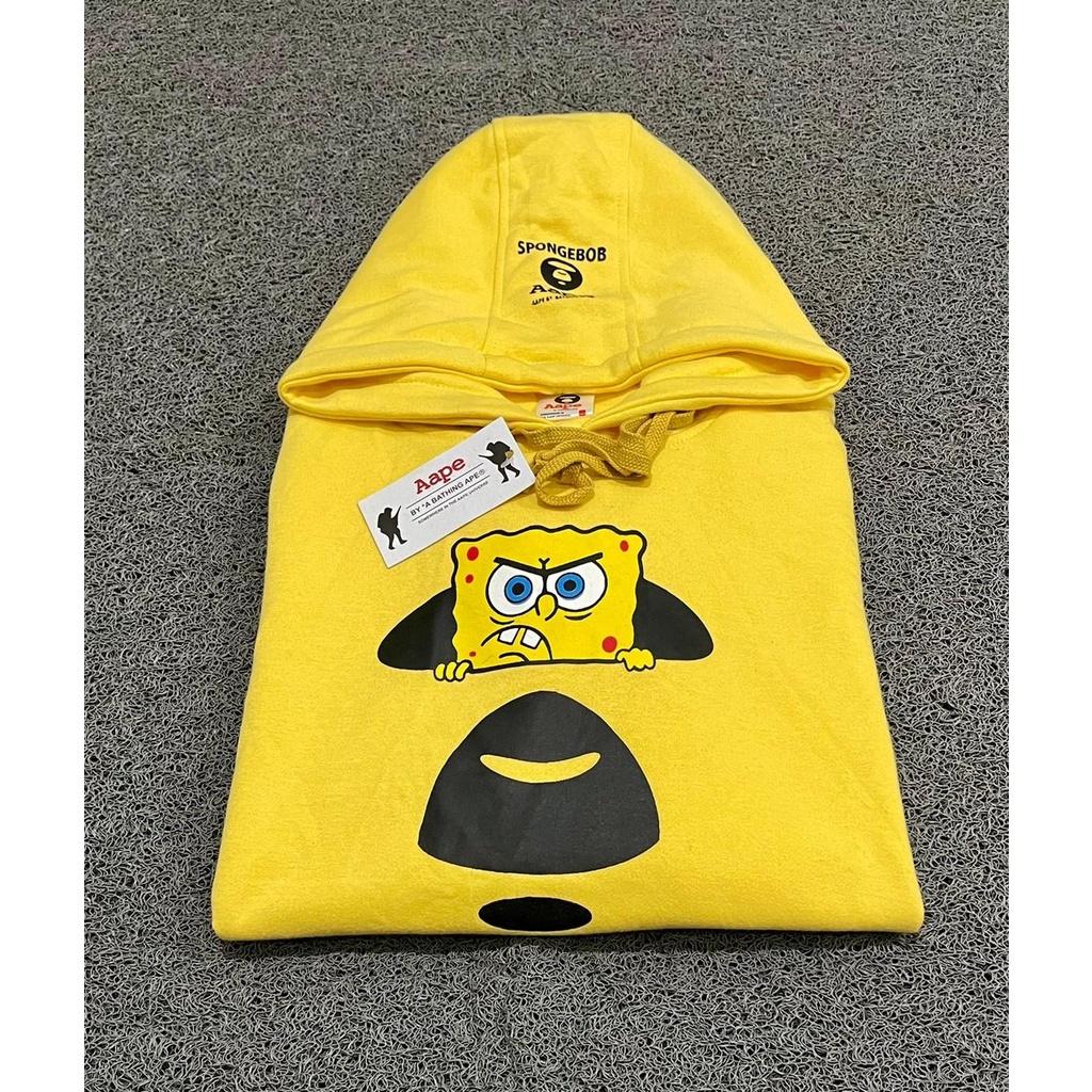 SWEATER HOODIE KUNING KENARI  PRINTED PRIA DAN WANITA/SMILE CLIP ART /SPONGBOB /PRIA DAN WANITA