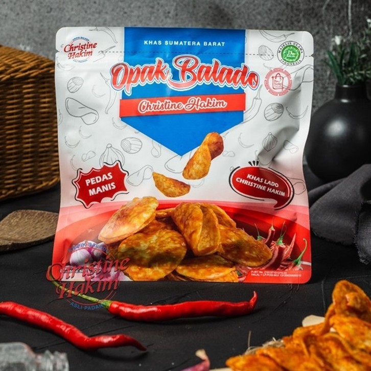 

[HALAL] Opak Balado Christine Hakim Asli Padang 120gr / Keripik Opak Pedas Manis Kristin Hakim