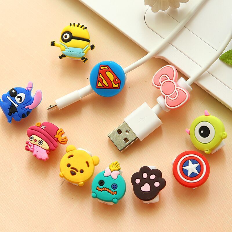 Pelindung Ujung Kabel Karakter Pengaman Cable Cord Protector Cartoon Smart Phone