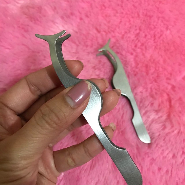 Pinset Multifungsi Bahan Stainless Steel untuk Memasang Bulu Mata Palsu / False Eyelashes Tweezers