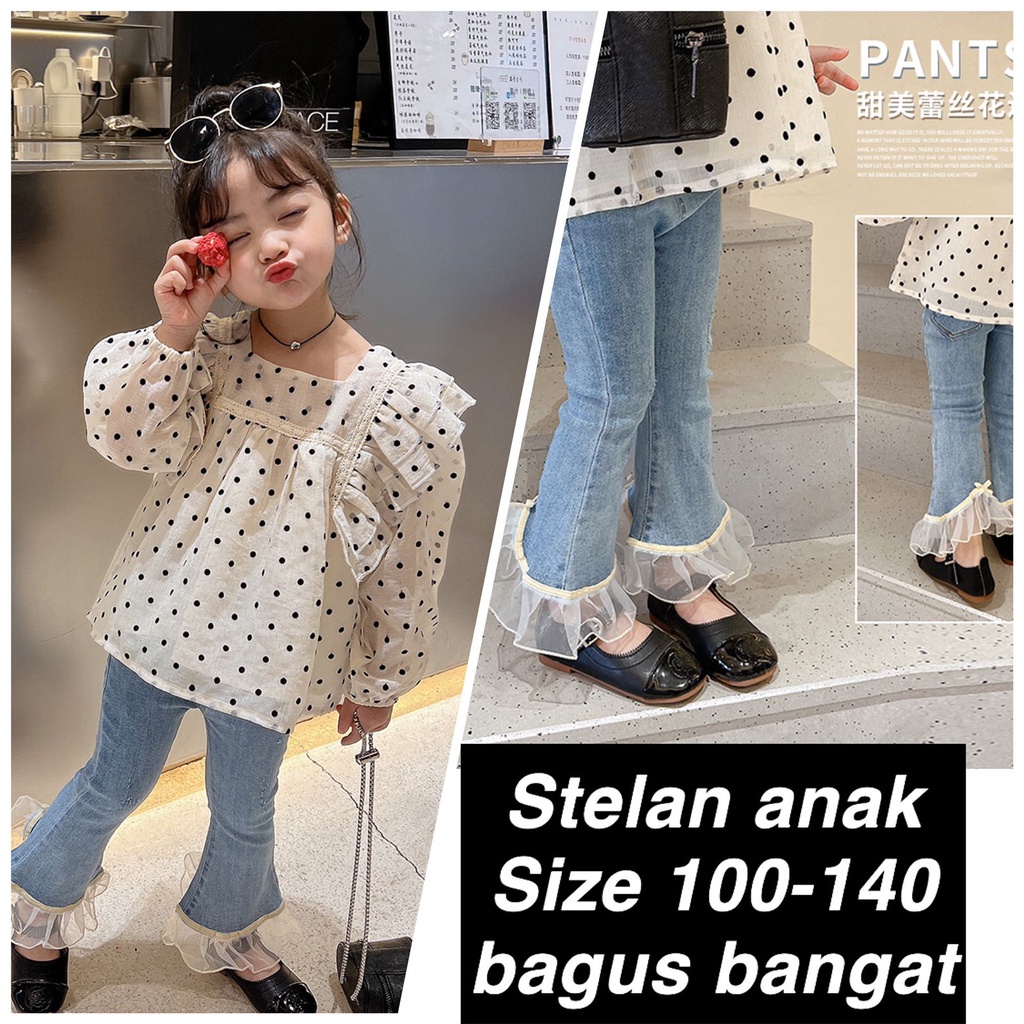 (LOLI-JKT) BS-318 STELAN ANAK CEWEK BLACK ROUND SIZE 100-140