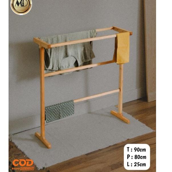 Rak Handuk Rak Pakaian Jemuran kayu Tempat jemuran ( RH 04 ) P11X