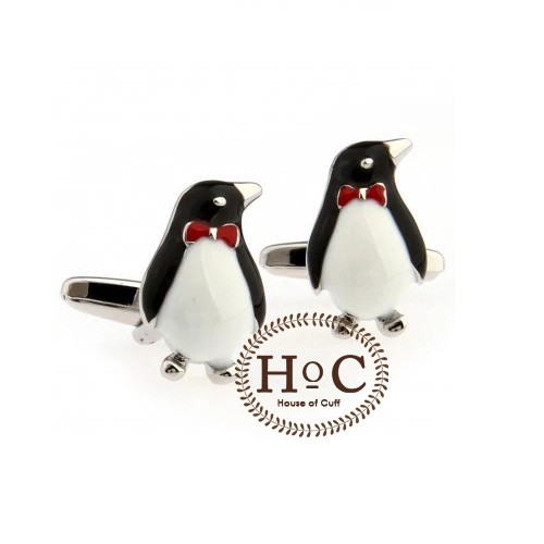 CUFFLINK CUFFLINKS MANSET KANCING KEMEJA FRENCH CUFF FUNNY PENGUIN CUFFLINKS