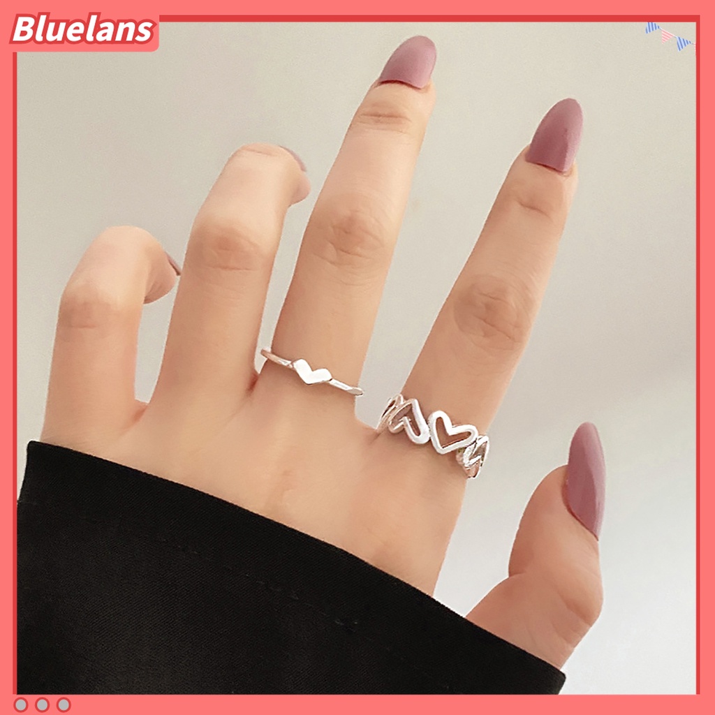 1 Pasang / Set Cincin Jari Lingkaran Warna Solid Untuk Hadiah Wanita