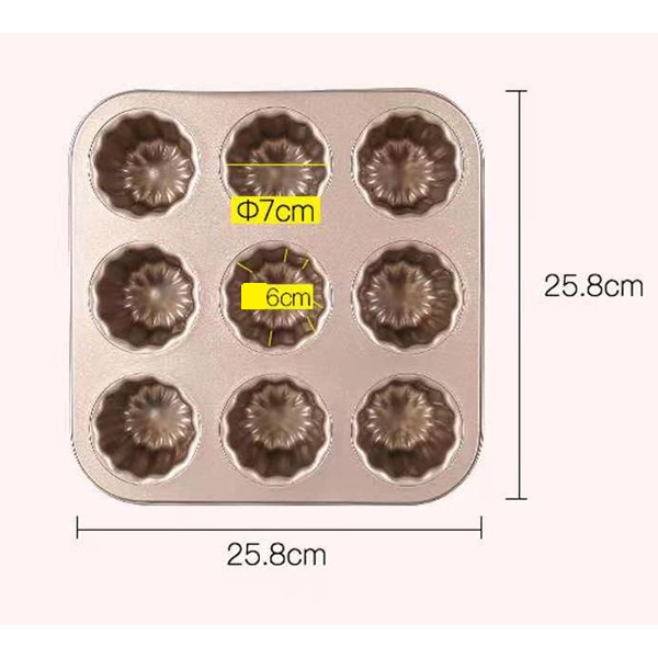 CANELE LOYANG GOLD 9 CUP / LOYANG CANELE 9 CUP GOLD / LOYANG KUE