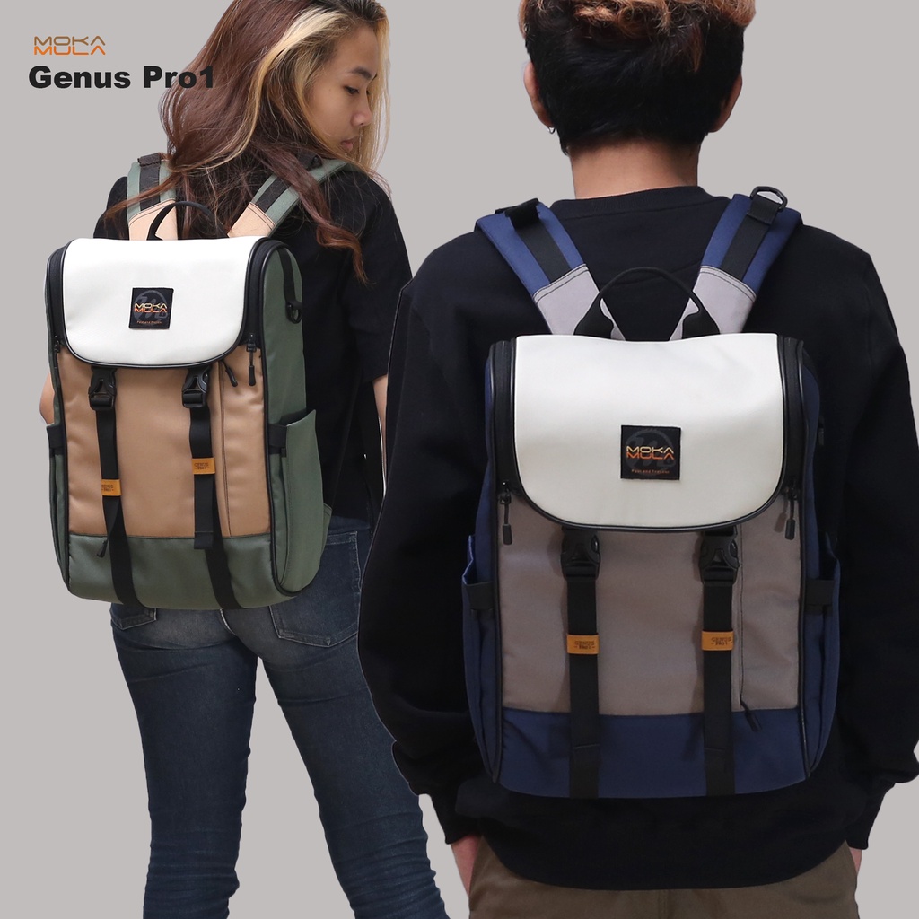 Backpack Pria Wanita Waterproof Laptop Original - Genus Pro1 Mokamula