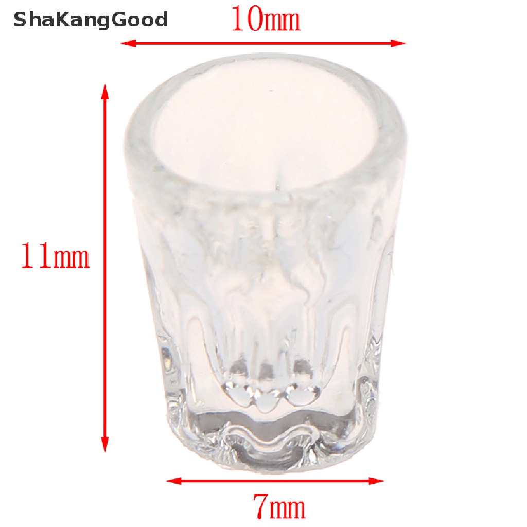 Skid 4pcs / set Mainan Miniatur Gelas Transparan Bahan Resin Untuk Aksesoris Rumah Boneka