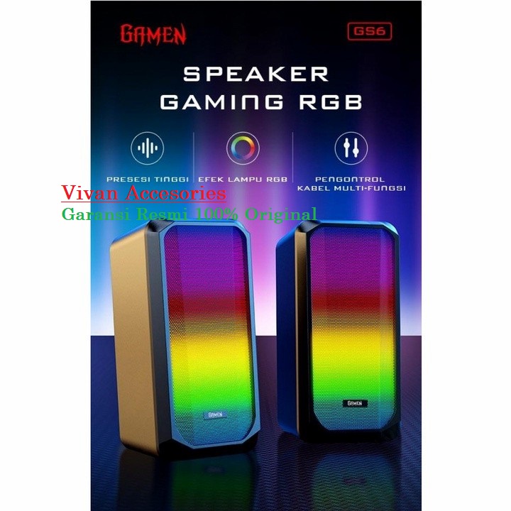 Gamen GS6 Gaming Multimedia Speaker with RGB Rhythm Lights