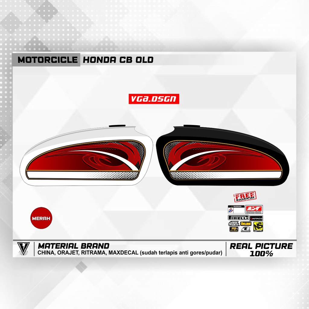 STIKER TANGKI CB STIKER MOTOR CB 100 CB 125 CB GLATIK STIKER MOTOR STIKER VARIASI STICKER COSTUM
