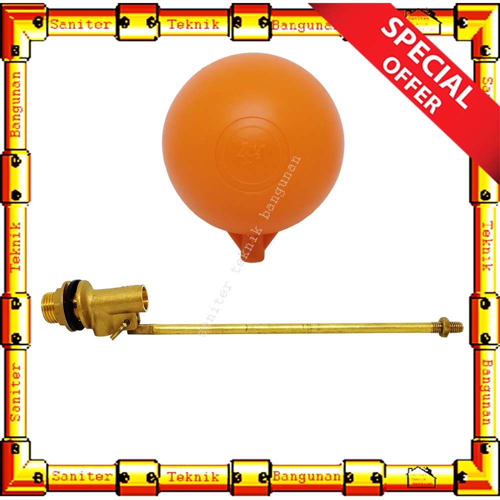 Pelampung Bola Kuningan Toren Tandon Floating Valve 3/4&quot; Inch