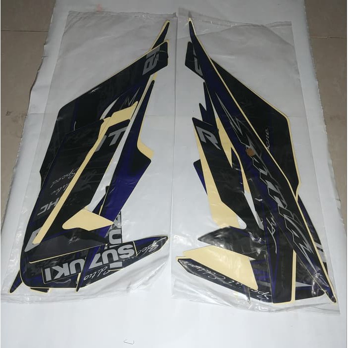 Stiker Bodi &amp; Lis Body &amp; Striping Satria Fu 2013 Hitam Ungu