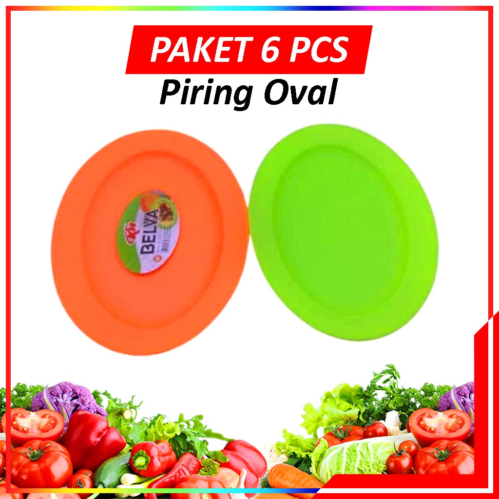 Piring Plastik Oval Bahan Tebal  6 PCS / Oval Plastic Plate / Piring Ikan Piring Makan Piring Saji Model Oval isi 6 Pcs