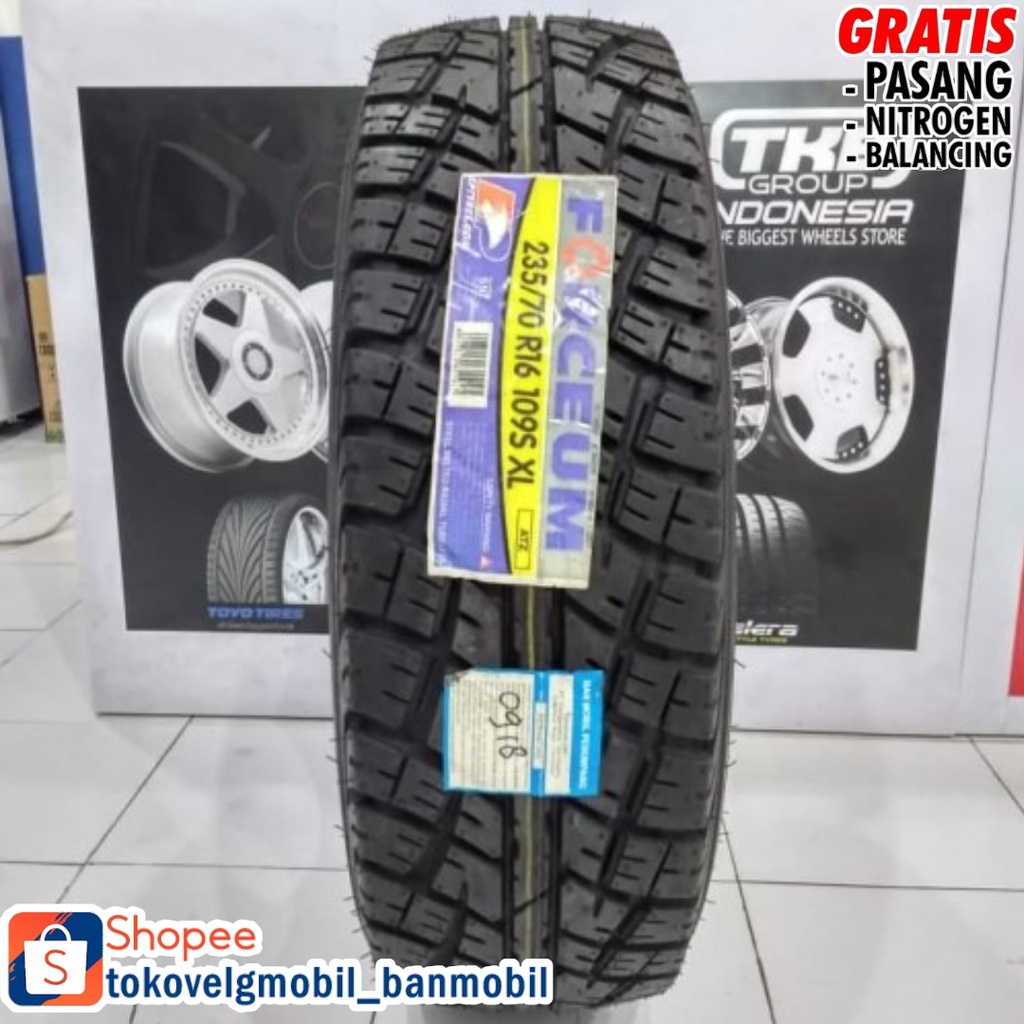 Ban mobil tubles semi offroad 235/70 R16 AT merek FORCEUM A/TZ 235 70 Ring 16