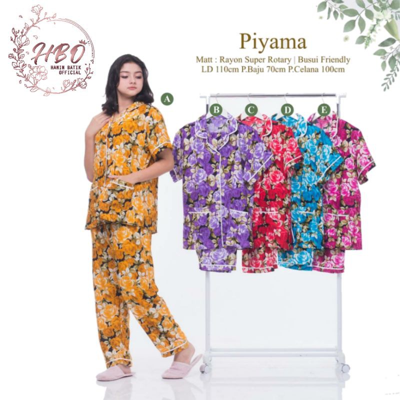 Piyama Flo - Piyama katun rayon - piyama rayon - piyama kekinian - piyama wanita - piyama dewasa