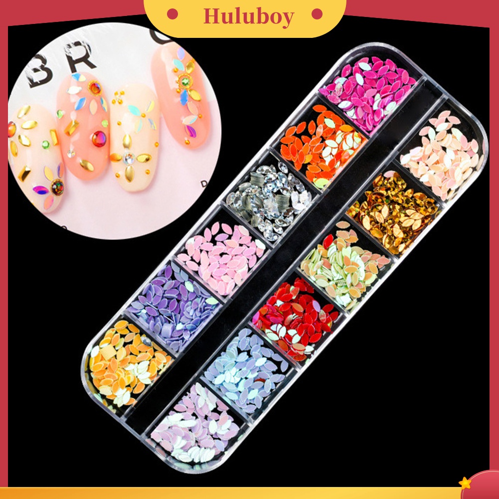 Huluboy Huluboy♡ Payet Glitter Bentuk Kupu-Kupu / Bintang / Hati / Lingkaran Untuk Dekorasi Manicure DIY